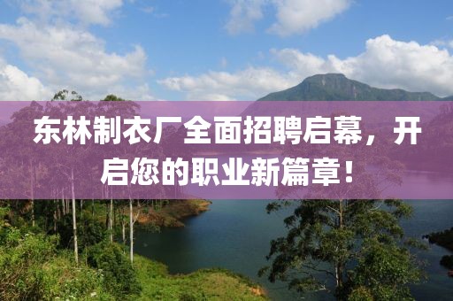 东林制衣厂全面招聘启幕，开启您的职业新篇章！