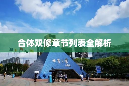 合体双修章节列表全解析