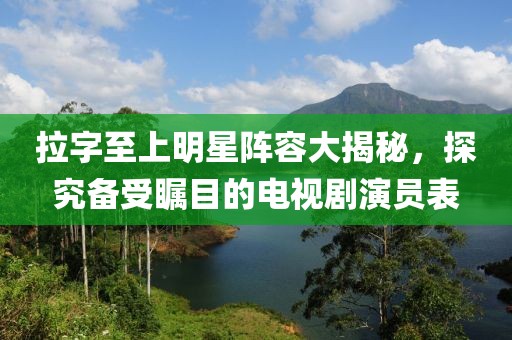 拉字至上明星阵容大揭秘，探究备受瞩目的电视剧演员表