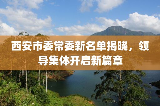 西安市委常委新名单揭晓，领导集体开启新篇章