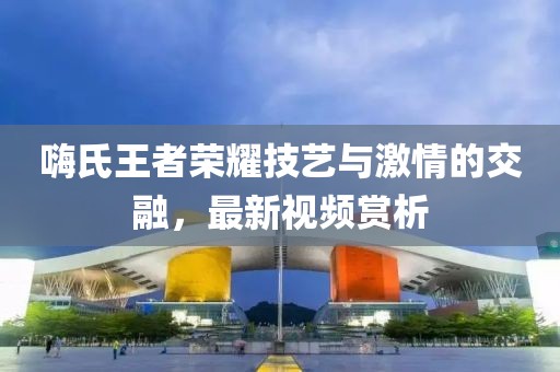 嗨氏王者荣耀技艺与激情的交融，最新视频赏析