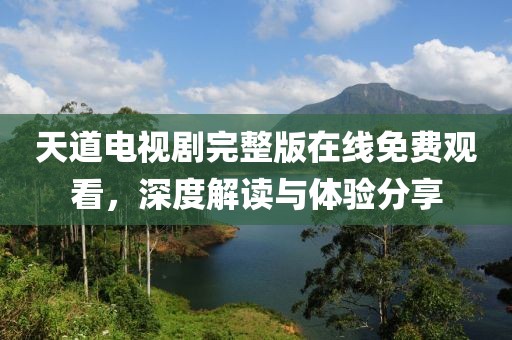 天道电视剧完整版在线免费观看，深度解读与体验分享