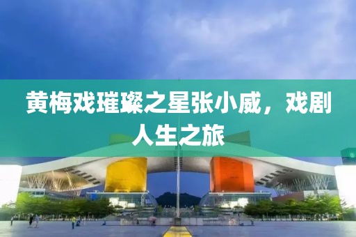 黄梅戏璀璨之星张小威，戏剧人生之旅