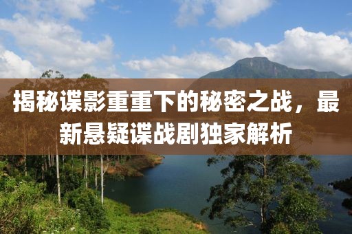 揭秘谍影重重下的秘密之战，最新悬疑谍战剧独家解析