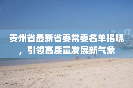 贵州省最新省委常委名单揭晓，引领高质量发展新气象
