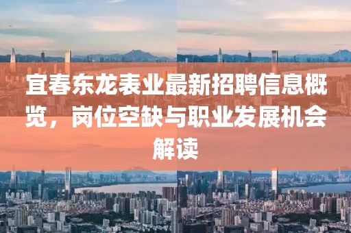 宜春东龙表业最新招聘信息概览，岗位空缺与职业发展机会解读