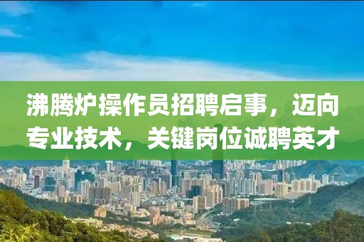 沸腾炉操作员招聘启事，迈向专业技术，关键岗位诚聘英才