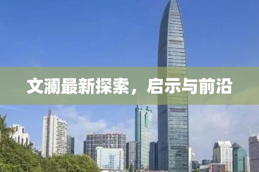 文澜最新探索，启示与前沿