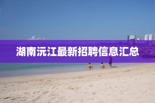 湖南沅江最新招聘信息汇总