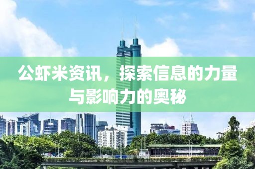 公虾米资讯，探索信息的力量与影响力的奥秘