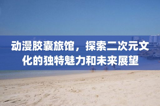 动漫胶囊旅馆，探索二次元文化的独特魅力和未来展望