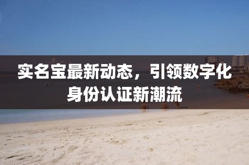 实名宝最新动态，引领数字化身份认证新潮流