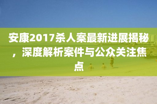 安康2017杀人案最新进展揭秘，深度解析案件与公众关注焦点