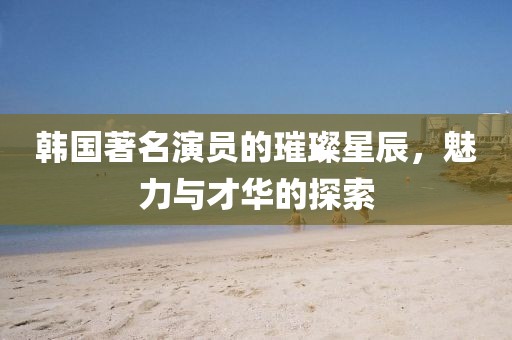 韩国著名演员的璀璨星辰，魅力与才华的探索