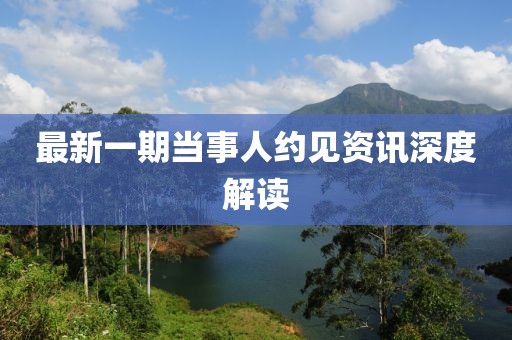 最新一期当事人约见资讯深度解读