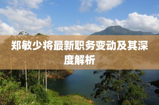 郑敏少将最新职务变动及其深度解析