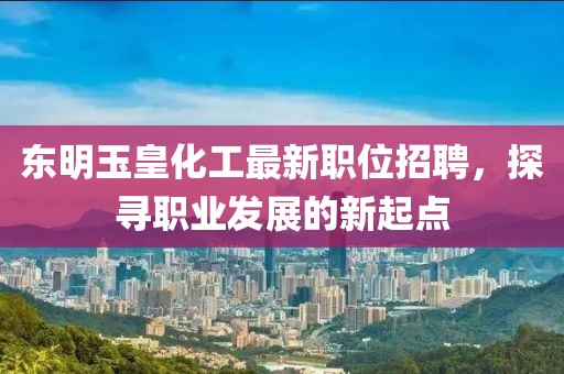 东明玉皇化工最新职位招聘，探寻职业发展的新起点