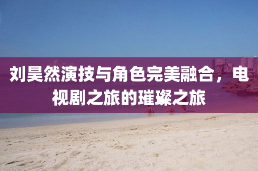 刘昊然演技与角色完美融合，电视剧之旅的璀璨之旅