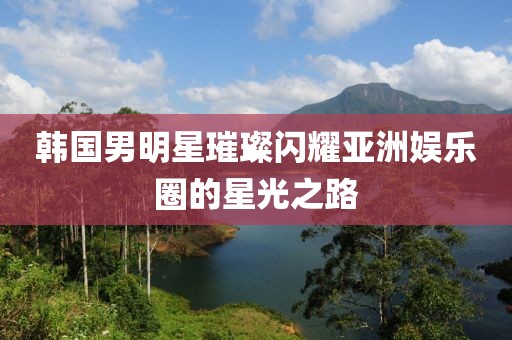韩国男明星璀璨闪耀亚洲娱乐圈的星光之路