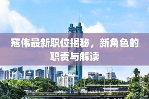 寇伟最新职位揭秘，新角色的职责与解读