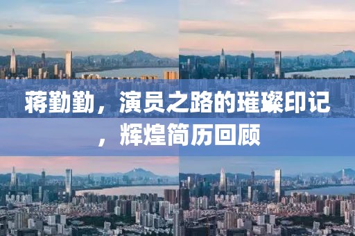 蒋勤勤，演员之路的璀璨印记，辉煌简历回顾