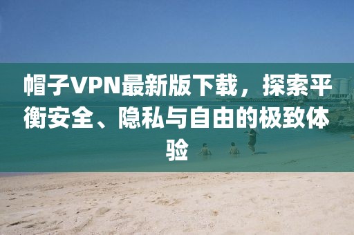 帽子VPN最新版下载，探索平衡安全、隐私与自由的极致体验