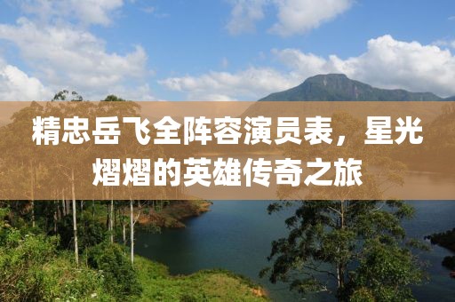 精忠岳飞全阵容演员表，星光熠熠的英雄传奇之旅