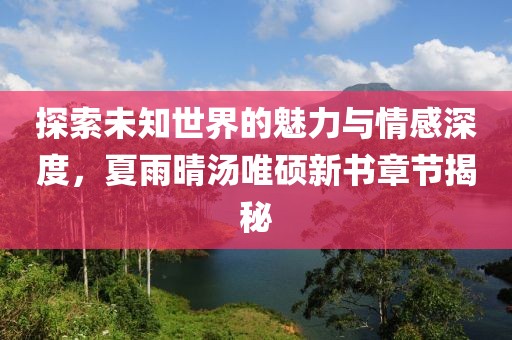 探索未知世界的魅力与情感深度，夏雨晴汤唯硕新书章节揭秘