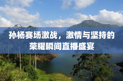 孙杨赛场激战，激情与坚持的荣耀瞬间直播盛宴