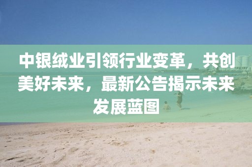 中银绒业引领行业变革，共创美好未来，最新公告揭示未来发展蓝图