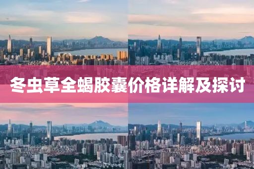 冬虫草全蝎胶囊价格详解及探讨