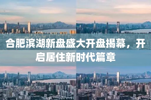 合肥滨湖新盘盛大开盘揭幕，开启居住新时代篇章