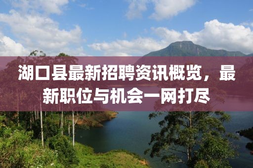 湖口县最新招聘资讯概览，最新职位与机会一网打尽