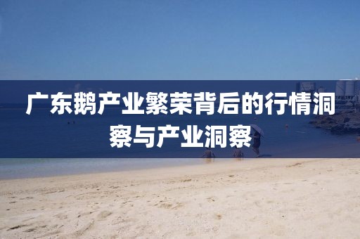 广东鹅产业繁荣背后的行情洞察与产业洞察