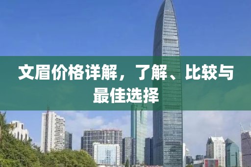 文眉价格详解，了解、比较与最佳选择