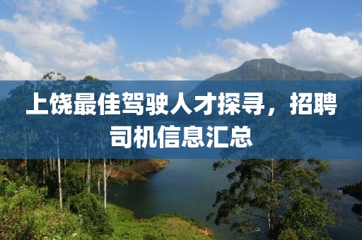 上饶最佳驾驶人才探寻，招聘司机信息汇总