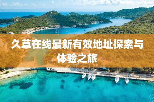 久草在线最新有效地址探索与体验之旅