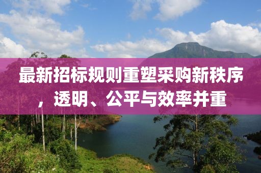 最新招标规则重塑采购新秩序，透明、公平与效率并重