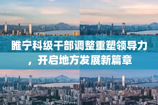 睢宁科级干部调整重塑领导力，开启地方发展新篇章