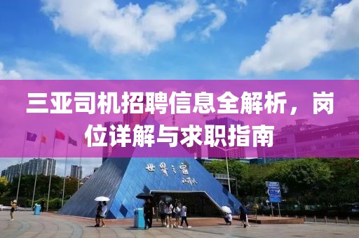 三亚司机招聘信息全解析，岗位详解与求职指南