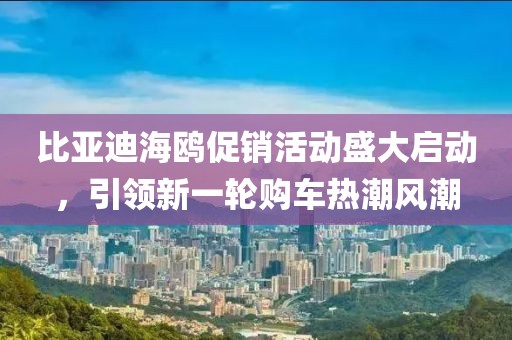 比亚迪海鸥促销活动盛大启动，引领新一轮购车热潮风潮