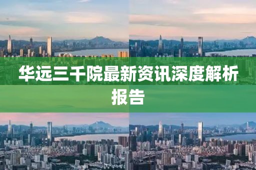 华远三千院最新资讯深度解析报告