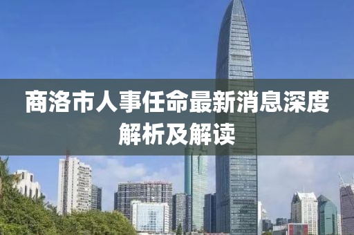 商洛市人事任命最新消息深度解析及解读