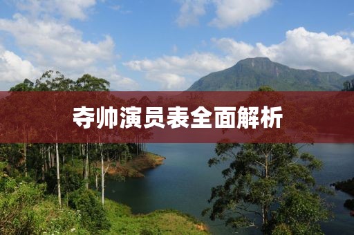 夺帅演员表全面解析
