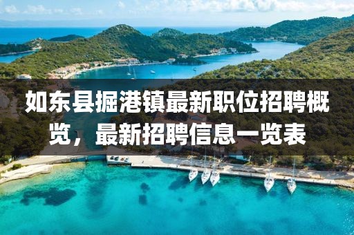 如东县掘港镇最新职位招聘概览，最新招聘信息一览表