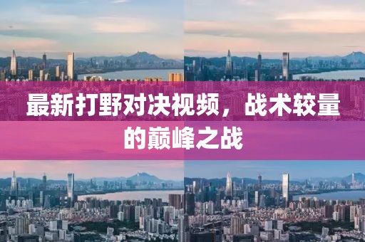 最新打野对决视频，战术较量的巅峰之战