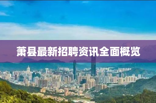 萧县最新招聘资讯全面概览