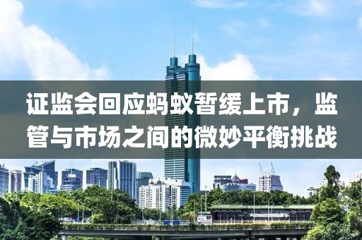 证监会回应蚂蚁暂缓上市，监管与市场之间的微妙平衡挑战