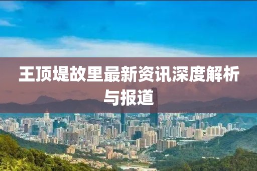王顶堤故里最新资讯深度解析与报道