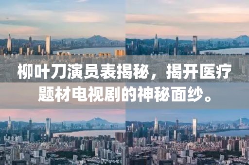 柳叶刀演员表揭秘，揭开医疗题材电视剧的神秘面纱。